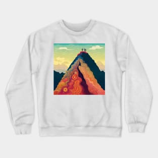 Highest Peak - Colorful Mountain Climbing Art Crewneck Sweatshirt